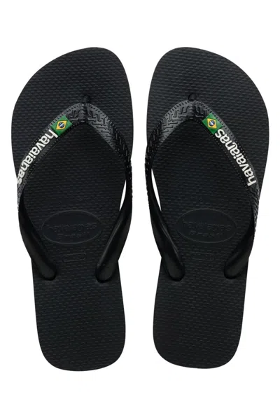 Havaianas Men Brasil Logo Flip Flops Black