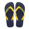 Havaianas Men Brasil Logo Navy Blue/citrus Yellow In Yellow