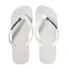 Havaianas Men Brasil Logo White Flip Flops In Gray