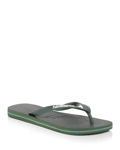 Havaianas Men's Brazil Flip Flop Sandals In Green Olive