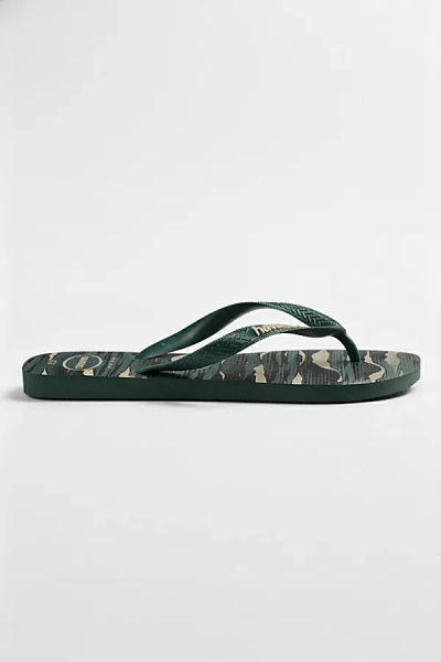 Havaianas Men's Top Camo Flip Flop Sandal In Pantanal Green, Men's At Urban Outfitters In Blue