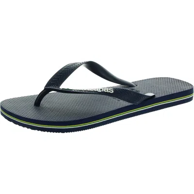 Havaianas Mens Contrast Thong Flip-flops In Blue
