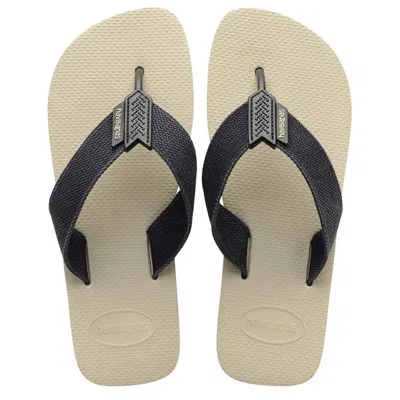 Havaianas Mens Flip Flops Urban Basic Beige Black In Neutral