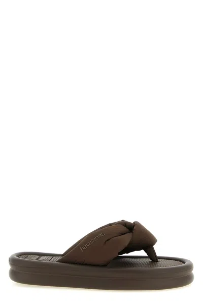 Havaianas Over Puffed Up Flip Flops In Animal Print