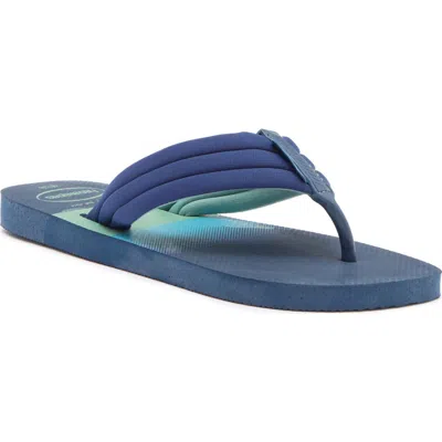 Havaianas Print Flip Flop In Indigo Blue