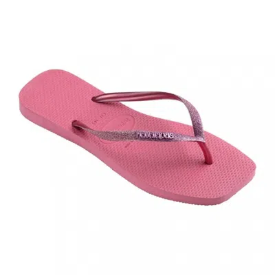 Havaianas Slim 4148102-1750 Sandals Women's Rose Glitter Flip Flop Jobb943 In Pink