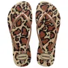 Havaianas Slim Animal Sand Grey/rose Gold In Brown