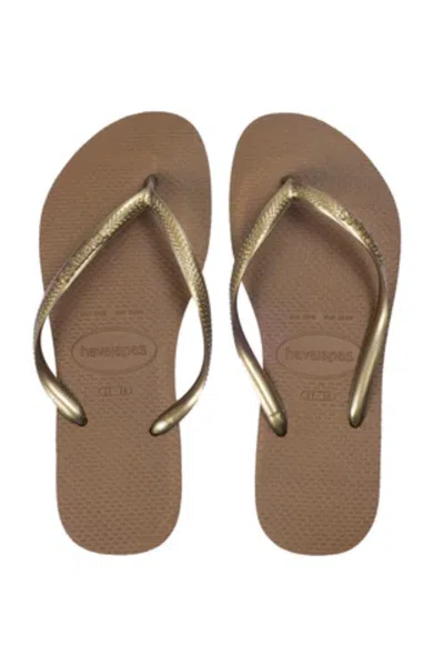Havaianas Slim Bronze In Animal Print