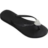 Havaianas Slim Crystal Charm Flip Flop In Black