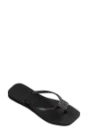 Havaianas Slim Crystal Charm Flip Flop In Black