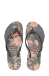 Havaianas Slim Flip Flop In Black/dark Ash/dark Ash