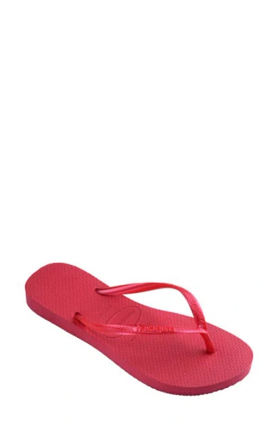 Havaianas Kids'  Slim Flip Flop In Pink Fever