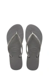 Havaianas Kids' Slim Flip Flop In Steel Grey