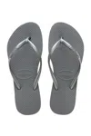Havaianas Slim Flip Flops Steel Grey In Multi
