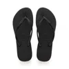 Havaianas Slim Glitter Flip Flops Black In Black