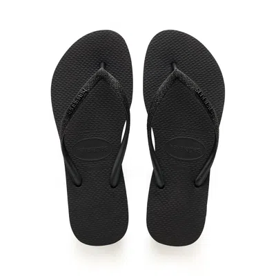 Havaianas Slim Glitter Flip Flops Black