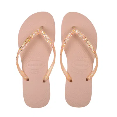 Havaianas Slim Glitter Flourish Rosa Macaroon Pink