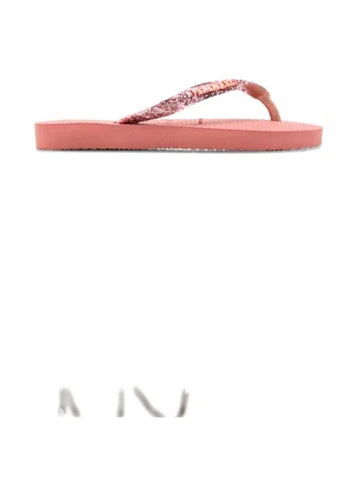 Havaianas Kids' Slim Glitter Ii Logo-detail Flip Flops In Animal Print