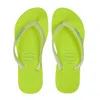 Havaianas Slim Glitter Neon Lime Green In Green