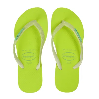 Havaianas Slim Glitter Neon Lime Green