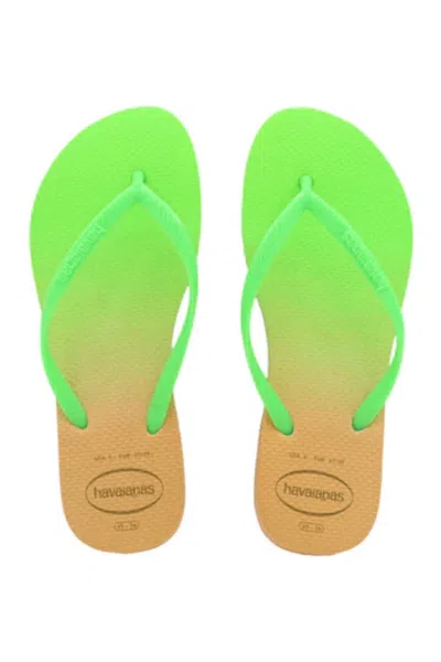 Havaianas Slim Gradient White/flourescent Electric In Green