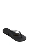 Havaianas Slim Logo Flip Flop In Black