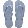 Havaianas Slim Logo Metallic Zwart Ashley Blue In Blue