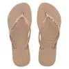 Havaianas Slim Metal Logo And Crystal Rose Gold In Multi