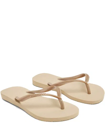 Havaianas Slim Metallic Flip-flops In Gold