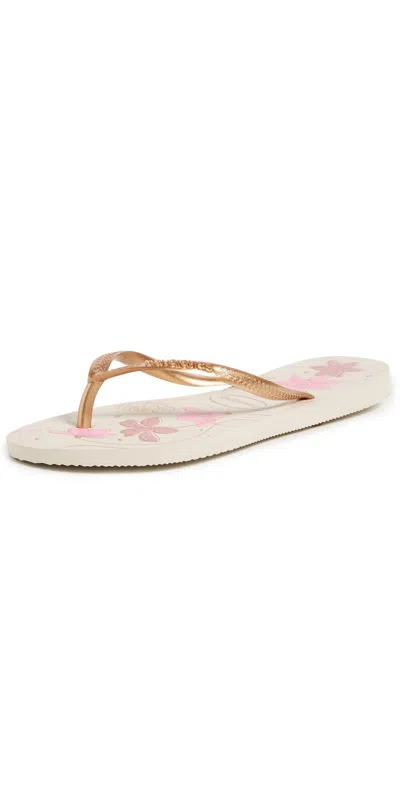 Havaianas Slim Organic Sandals Beige/golden In Multi