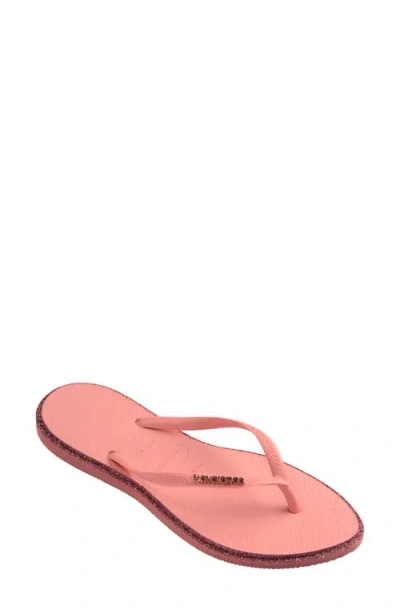 Havaianas Slim Point Glitter Flip Flop In Pink
