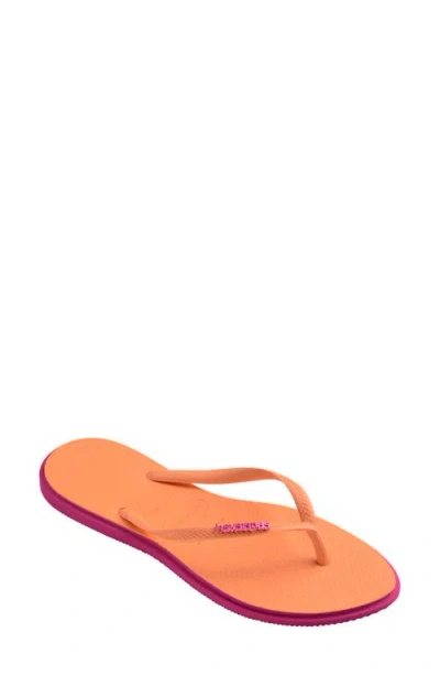 Havaianas Slim Pointed Toe Flip Flop In Rose Gum