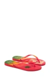 Havaianas Slim Postcard Flip Flop In Blood Orange