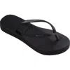 Havaianas Slim Sparkle Flatform Flip Flop In Black