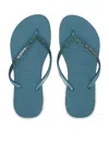 Havaianas Slim Sparkle Ii Nautical Blue In Green