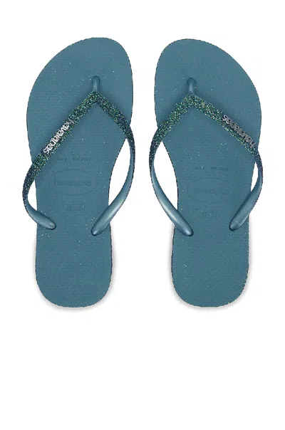 Havaianas Slim Sparkle Ii Nautical Blue In Green