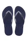 Havaianas Slim Sparkle Navy Blue In Blue