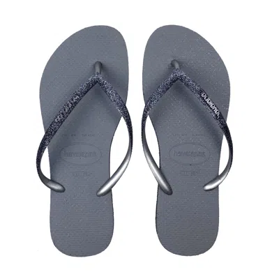 Havaianas Slim Sparkle Steel Grey In Gray