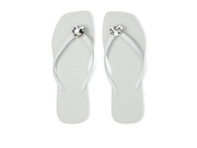 Havaianas Slim Square Centenary Diamond Sandals In White