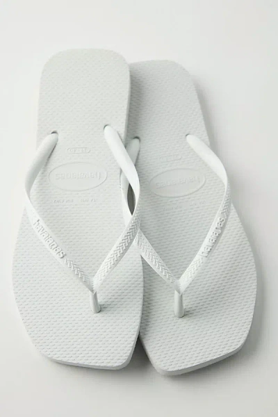 Havaianas Slim Square Flip Flop Sandal In White, Women's At Urban Outfitters