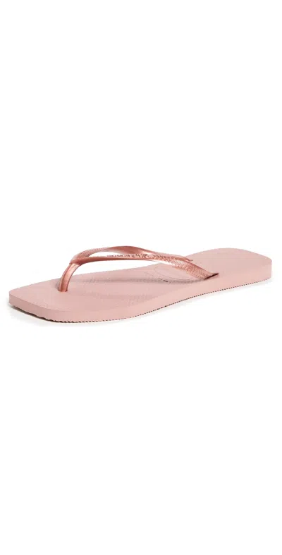 Havaianas Slim Square Flip Flops Crocus Rose