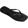 Havaianas Slim Square Logo Flip Flop In Black