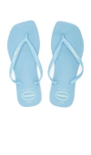Havaianas Slim Square Logo Flip Flop In Blue