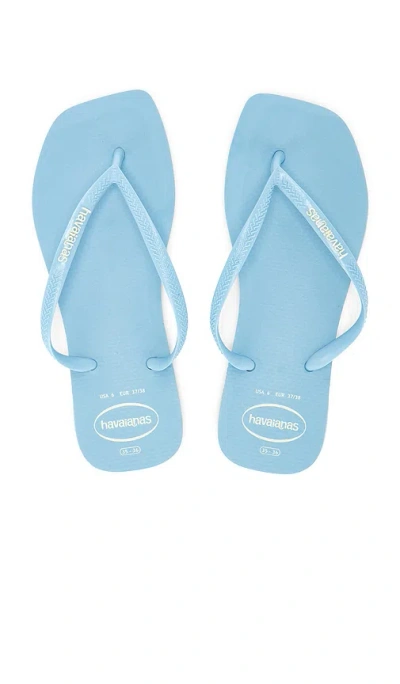 Havaianas Slim Square Logo Flip Flop In Blue