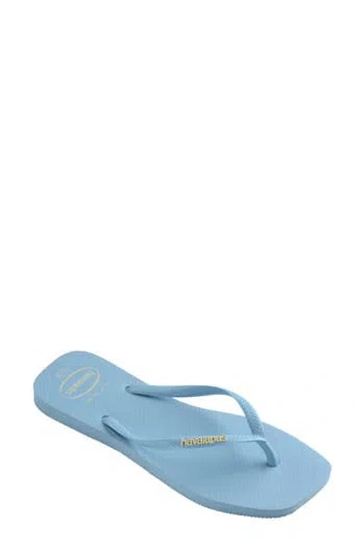 Havaianas Slim Square Logo Popup Sandal Purple Soil In Multi