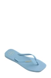 Havaianas Slim Square Logo Flip Flop In Lavender Blue