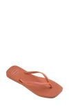 Havaianas Slim Square Logo Flip Flop In Pink