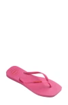 Havaianas Slim Square Logo Flip Flop In Pink
