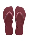 Havaianas Slim Square Logo Metallic Amaranth In Multi
