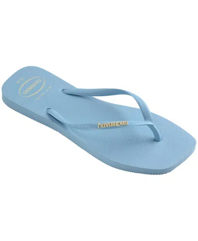 Havaianas Slim Square Logo Popup Sandal Purple Soil In Multi